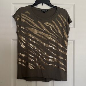 NWT INC Sequins Zebra Top Size XS